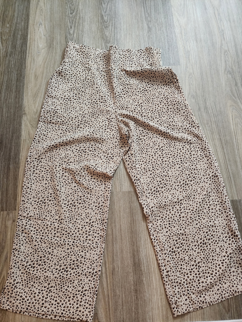 Sanctuary Beige Leopard-Print Wide Leg Pants